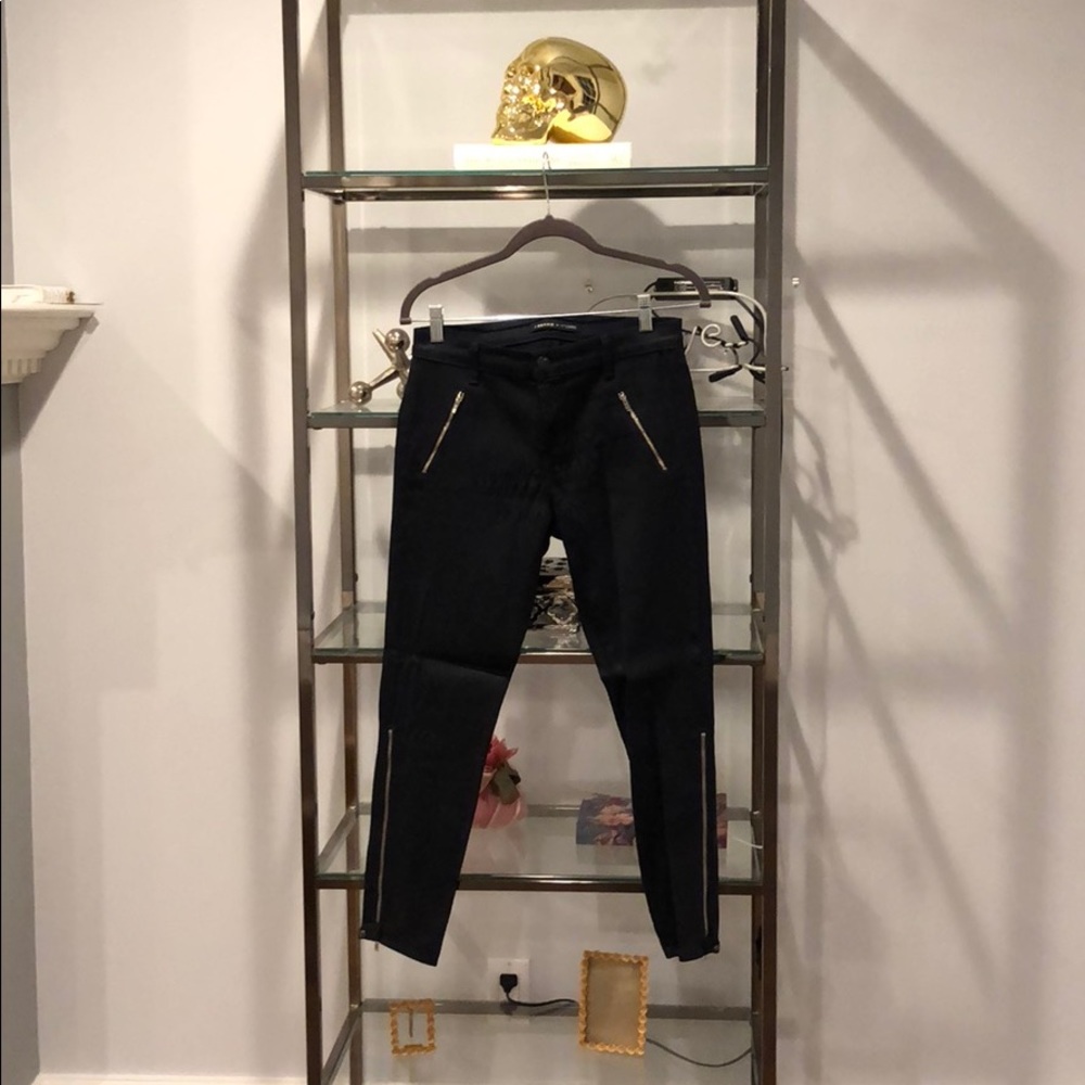 J BRAND for Intermix Cigarette Navy Waxy Jeans